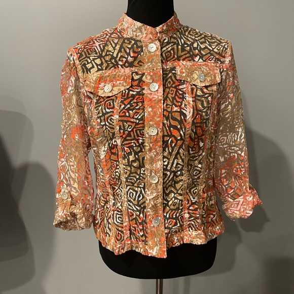 Ruby RD mesh jacket blouse multicolor orange - Picture 1 of 7